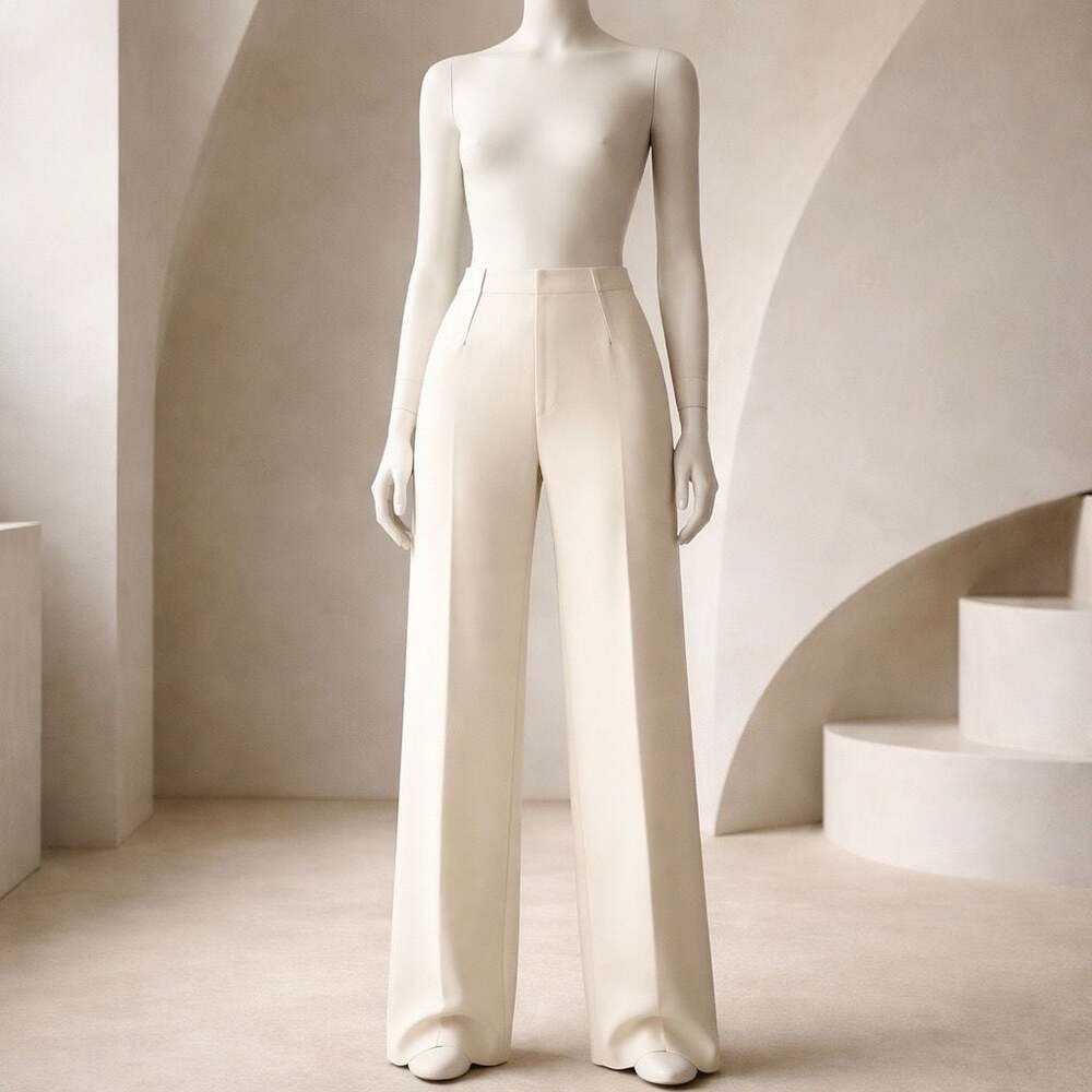 Contempo Wide Leg Dress Pants Cream Size 36X